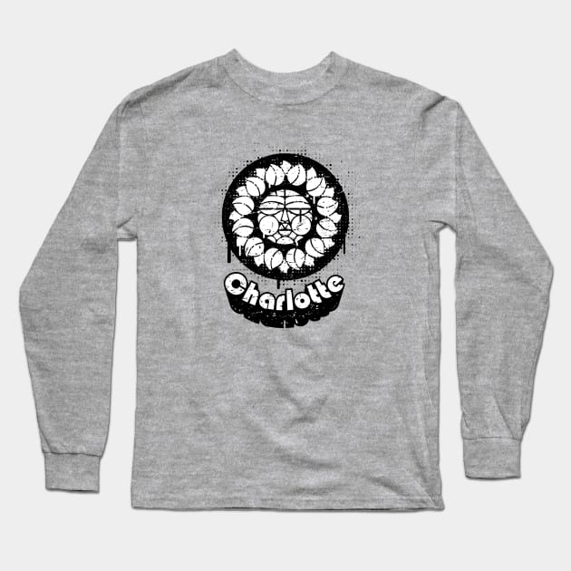 Throwback Charlotte, NC Long Sleeve T-Shirt by Mikewirthart